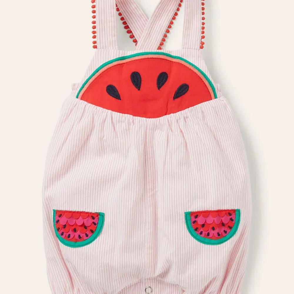 NWT Mini Boden Fun Ticking Watermelons Romper - Picture 2 of 4